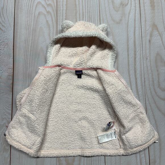 Patagonia Girls Toddler 3T Furry Friends Fleece Hoodie Jacket Bear Cub Ears - Picture 4 of 7